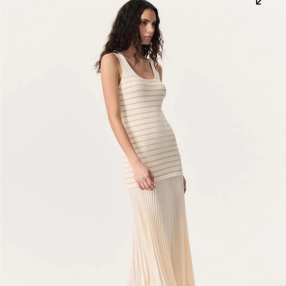 rag & bone Cream and Tan Striped Maxi Dress - Picture 6 of 7